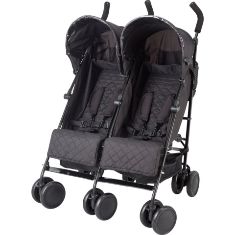 X Adventure Duo Buggy / Tweeling Buggy / Dubbele Buggy – Lichtgewicht & Verstelbare Rugleuning - Zwart