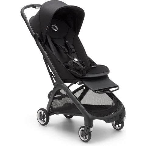 Bugaboo Butterfly ultracompacte reiskinderwagen, eenvoudig in één seconde inklapbaar, extra ruime kinderwagen voor de stad van baby tot peuter, Midight Black