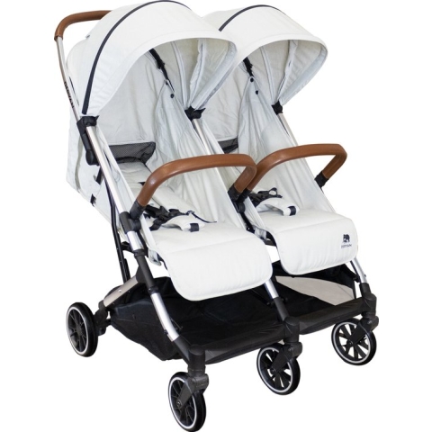 Deryan Luxe Rolo X2 Dubbele Buggy - Duo Buggy - Creme