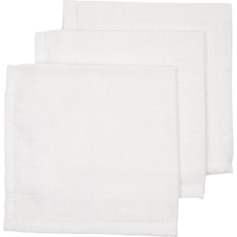 Meyco Baby Uni monddoekjes - 3-pack - hydrofiel - white - 30x30cm