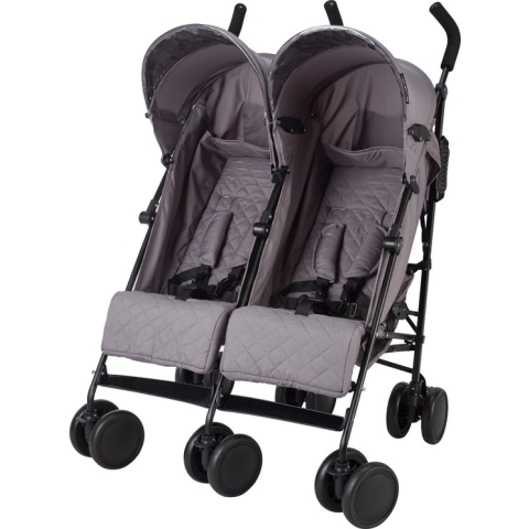 X Adventure Duo Buggy / Tweeling Buggy / Dubbele Buggy – Lichtgewicht & Verstelbare Rugleuning - Grijs