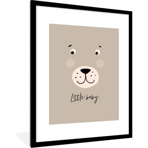 Fotolijst incl. Poster - Quotes - Little baby - Spreuken - Baby - Kids - Kinderen - 60x80 cm - Posterlijst
