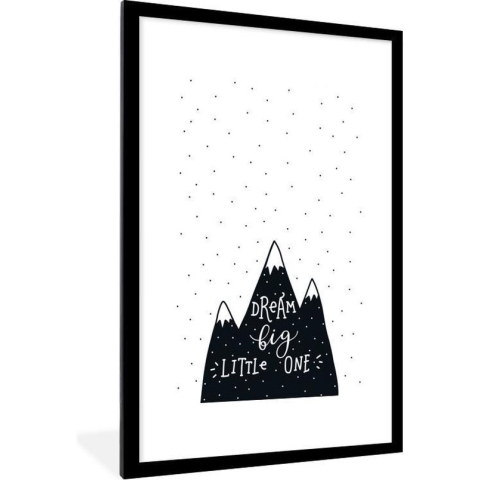 Fotolijst incl. Poster - Quote - Kind - Dromen - Jongens - Meisjes - Baby - Kindje - 80x120 cm - Posterlijst