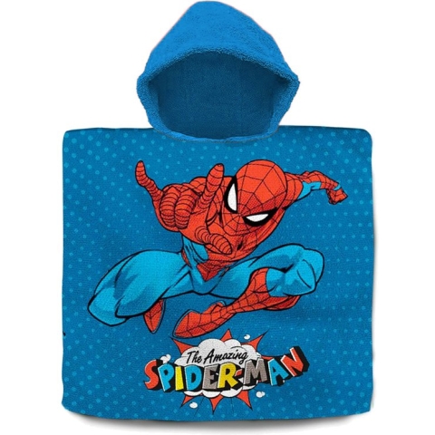 Marvel Spiderman bad cape/poncho - 60 x 120 cm - katoen - voor kinderen