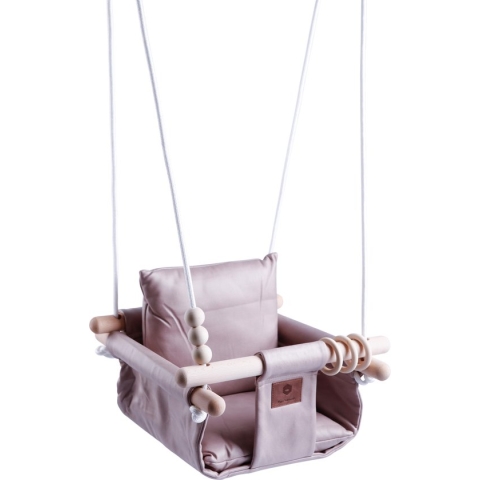 Luxe Baby / Kinder Schommel voor binnen of buiten! - Baby Swing Roze - Schommelstoel inclusief Zachte Kussens, Veiligheidsriem en Bevestigingsmaterialen - Gemonteerd Verzonden!