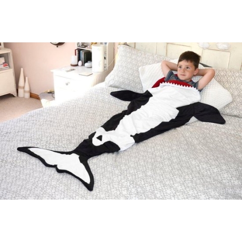 Snug Rug Killer Whale Staart Deken - Orka staartdeken - Zwart Wit Rood - Onesie - Jongens - Snuggle