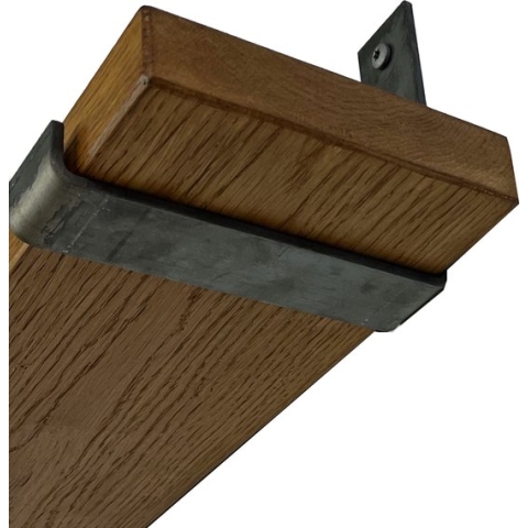 GoudmetHout Massief Eiken Wandplank - 40x15 cm - Donker eiken - Industriële plankdragers L-vorm UP zonder coating - Staal - Wandplank hout