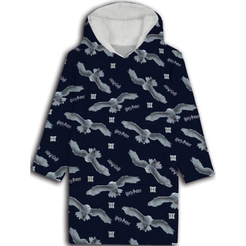 Harry Potter Hoodie Fleece deken, Hedwig - Kind - One Size