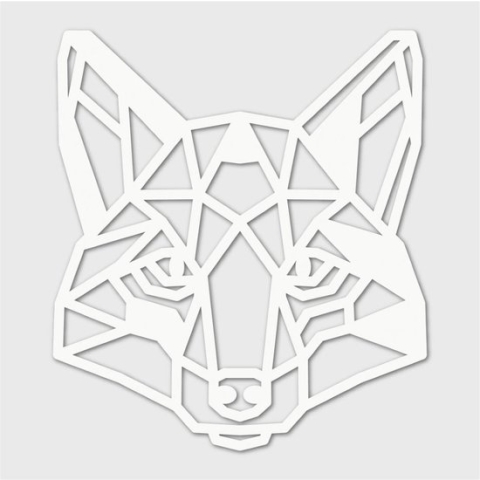 Houten Dierenkop - Vos - Extra Groot, Wit MDF