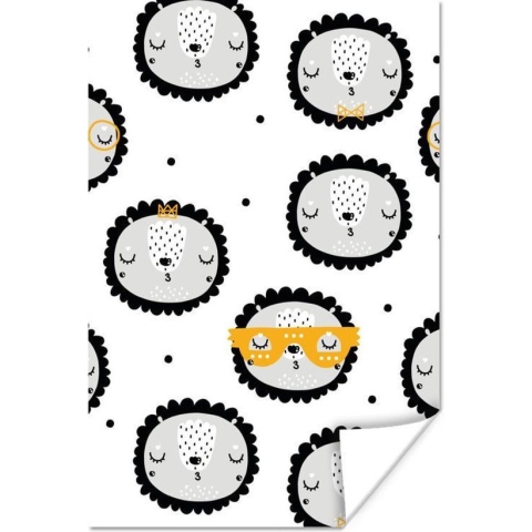 Poster Leeuw - Patroon - Kind - Jongens - Meisjes - Baby - 120x180 cm XXL - Poster Babykamer