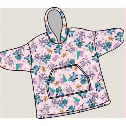 Disney Lilo & Stitch Hoodie Fleece deken, Winter Wonderland - Kind - One Size