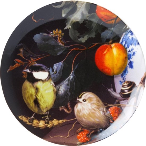 Heinen Delfts Blauw | Bord Koolmees in stilleven | Ø 20,5 cm