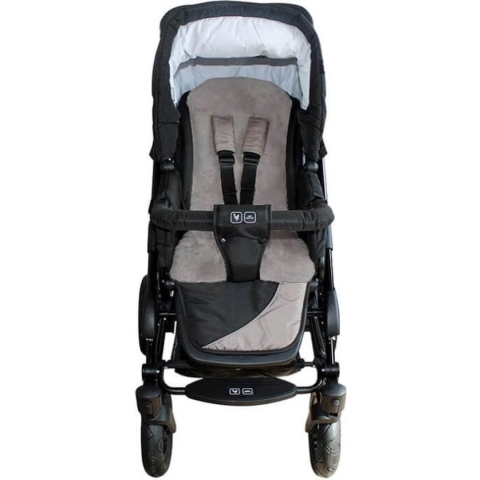 WOOOL® Schapenvacht Opleg Buggy - Baby - Grijs - 100% Echte Schapenwol  - Kinderwagen en Autostoel