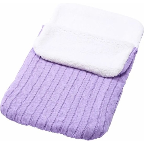 TechU™ Warme Fleece Slaapzak voor Kinderwagen & Buggy – Zacht Fleece Bedje voor Baby's – Tegen Kou, Onderkoeling & Winter – Paars