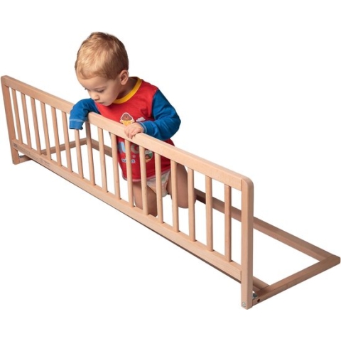Safetots Extra Breed Houten Bedhek, Natuurlijk, 38cm Hoog x 140cm Breed, Peuter Bedrek voor Veiligheid, Veilig Kinder Bedhek, Voorgemonteerd, Eenvoudige Installatie