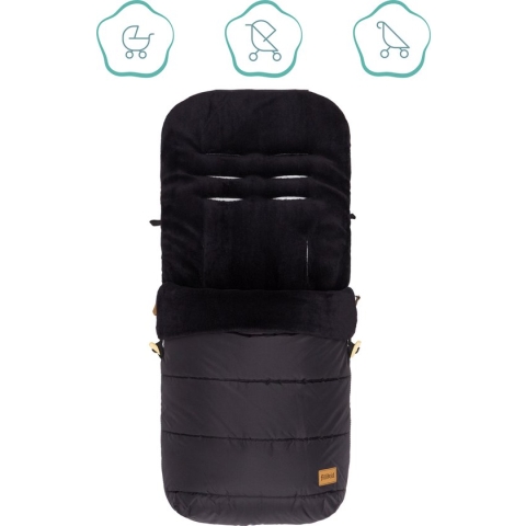 Baby wintervoetenzak 2 in 1 - Buggy - Kinderwagen - Zwart - Fillikid