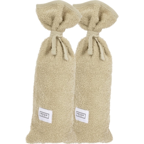 Meyco Baby Uni kruikenzak - 2-pack - badstof - sand