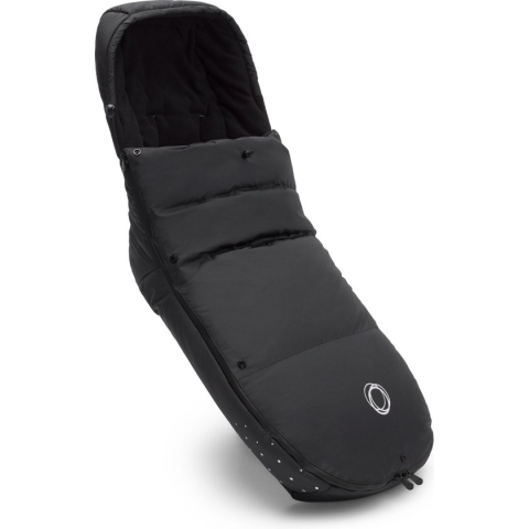 Bugaboo Winter Performance Voetenzak, Must-Have Kinderwagen Accessoire Met Kap, Schoenenschild en Tweeweg Rits in Midnight Black