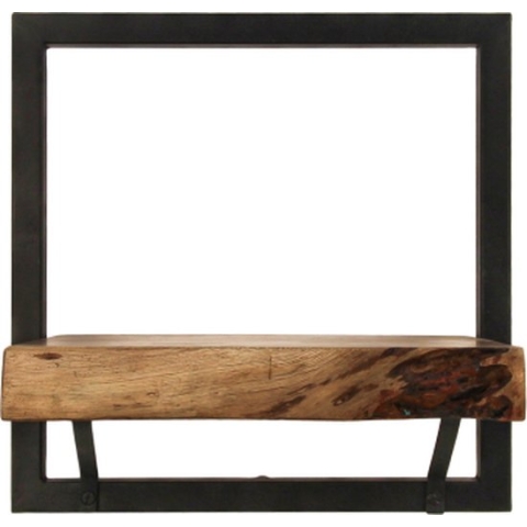 Wandplank Levels Live Edge - 32x32 cm - acacia/ijzer