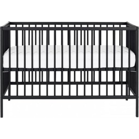 Puck Ledikant Raw Beuken Mat Zwart 60x120 cm