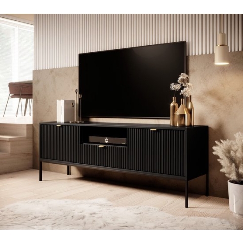 Meubella - TV-Meubel Navil - Zwart - 154 cm