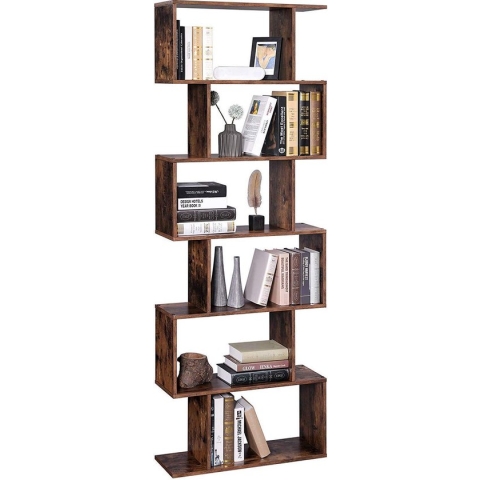 EKEO - Boekenrek - boekenkast van hout - staand rek voor demonstratie - vrijstaande kast - decoratief rek met 6 niveaus