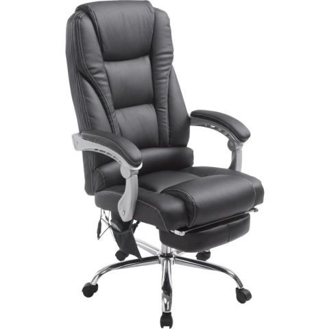 Bureaustoel Otta - Massagefunctie - Zwart - Kunstleer - Ergonomische bureaustoel - Op wielen - Bureaustoel voor volwassenen - In hoogte verstelbaar
