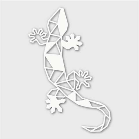 Houten Dierenkop - Gekko - Extra Groot, Wit MDF