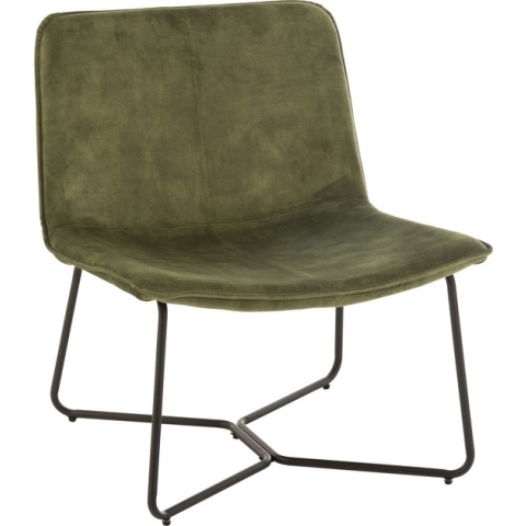 J-Line Lounge Stoel Isabel Metaal/Textiel Groen - 2 stuks