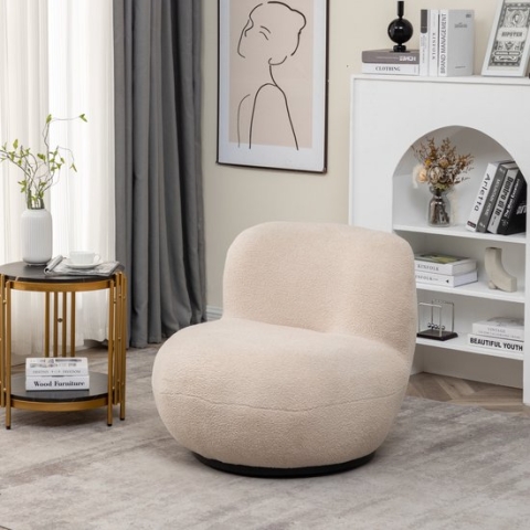 Draai fauteuil Teddy zand draaibare fauteuil