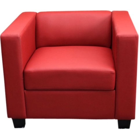 Fauteuil Lille ~ kunstleer, rood