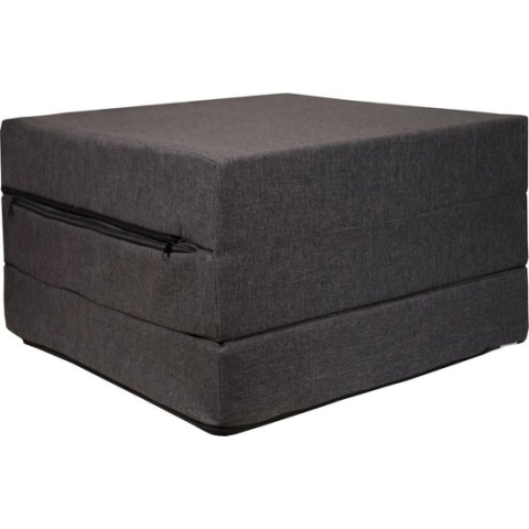 Logeermatras - donker grijs - opvouwbaar matras - 195 x 65 x 10