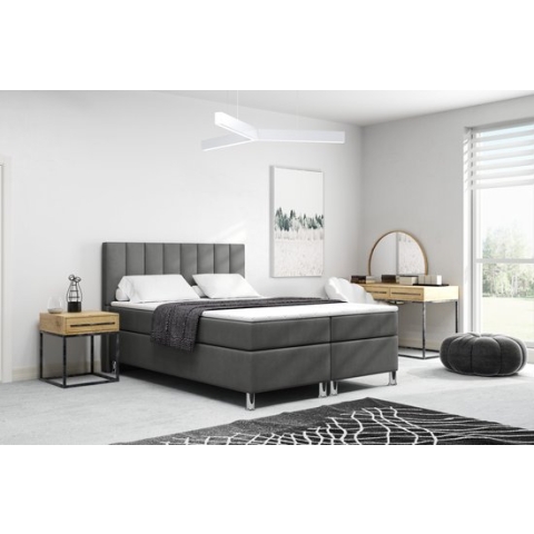 Meuba Home - Julio Boxspring - Antraciet - 180x200 - Binnen vering box - Met topper