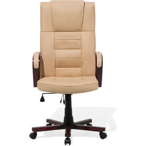 Beliani DIAMOND - Bureaustoel - Beige - leer