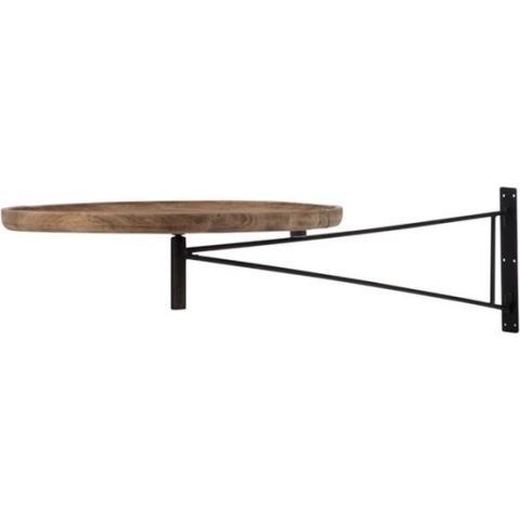J-Line Tafel Muur Draaiend Rond Hout/Metaal Naturel