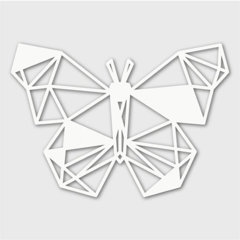 Houten Dierenkop - Vlinder - Extra Groot, Wit MDF