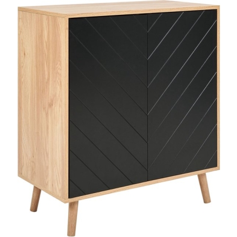 BRISTOW - Dressoir - Lichtbruin/Zwart - Hout