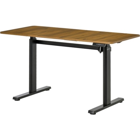 Elektrisch verstelbaar bureau - Zit sta bureau - Zit sta bureau elektrisch - Bureau - 140 x 60 cm - Zwart/Hout