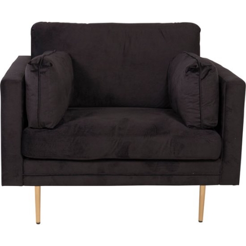 Boom fauteuil velours zwart.