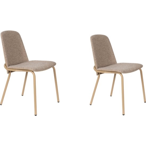 Zuiver Clip Eetkamerstoel - Beige - Set van 2