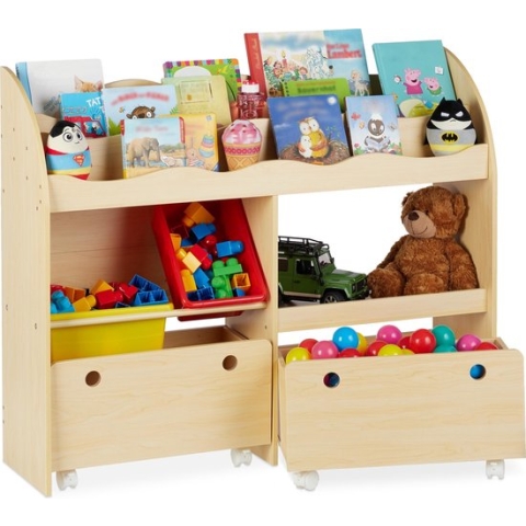 Relaxdays speelgoedkast - opbergkast voor speelgoed - boekenkast - kinderkast