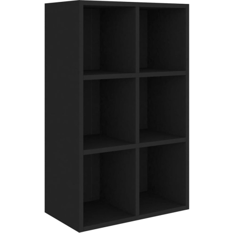 vidaXL-Boekenkast/dressoir-66x30x97,8-cm-bewerkt-hout-zwart