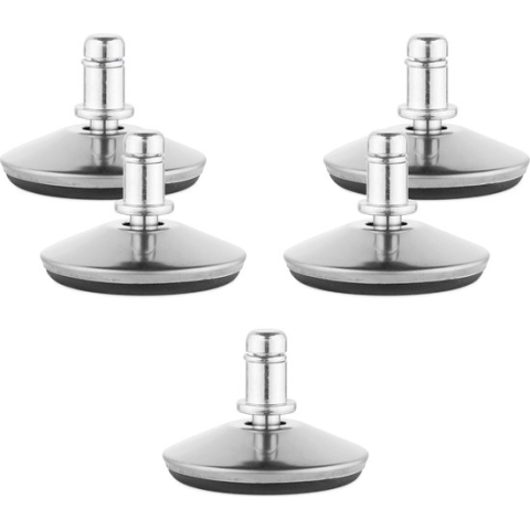 kwmobile set van 5 bureaustoel glijders - 11 mm - Ter vervanging van wieltjes - 5 pootjes voor bureaustoel - Metaal