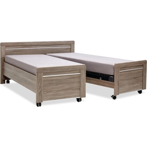B Bright Bed Bienne Tradi uitrijdbaar - 180 x 200 cm - truffel eiken