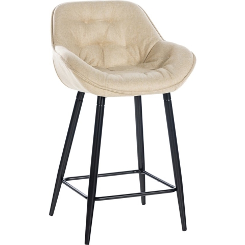 CLP Gibson Barkruk - Met armleuning - Met rugleuning - creme Stof