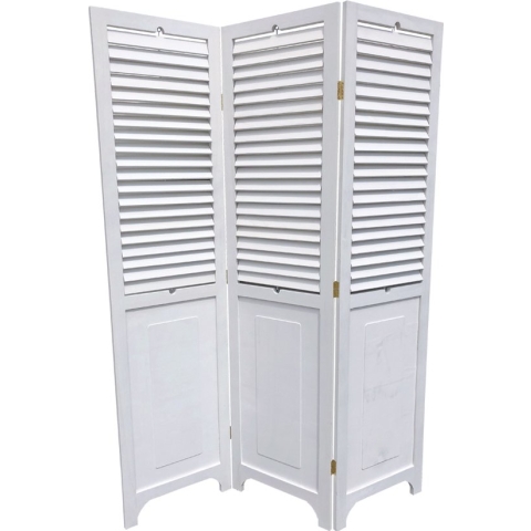 Lavandoux - Shutter Kamerscherm - 3 Panelen - Whitewash - H180xL135