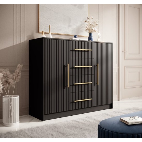 Meubella - Dressoir Mint - Mat zwart - 120 cm