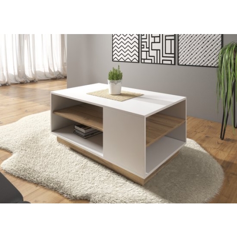 Salontafel Ashley - Wit - Eiken - 100 cm
