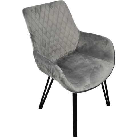 MaxxHome Eetkamerstoel Velvet - Donker Grijs - set van 2