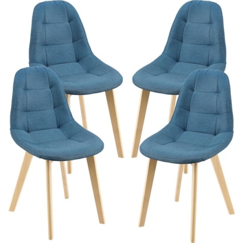Eetkamerstoel Kopparberg 86x53x47 cm set van 4 blauw